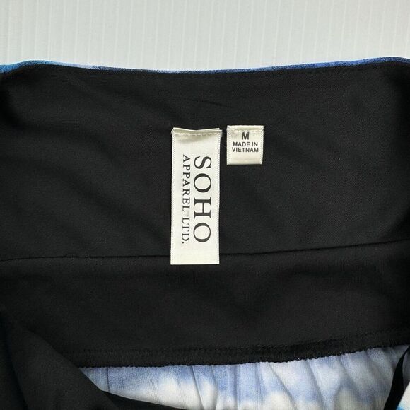 Soho Apparel Ltd Keyhole Maxi Dress Size Medium Blue Black White - Picture 4 of 7